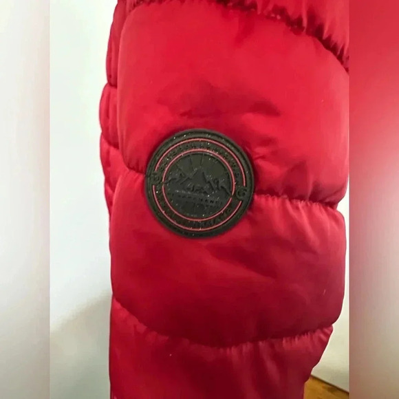 NWOT HFX Women's Heavyweight Quilted Winter Puffer Parka Mid Length. Wine Sz: M - Picture 13 of 16